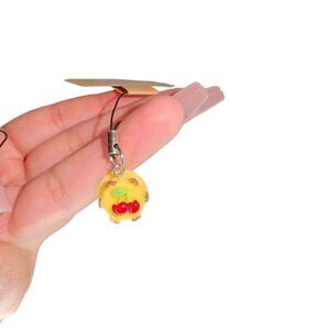 Kawaii Vanilla Cake With Cherries Phone Charm Keychain
